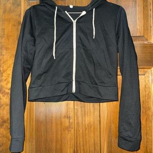 black cropped zipup